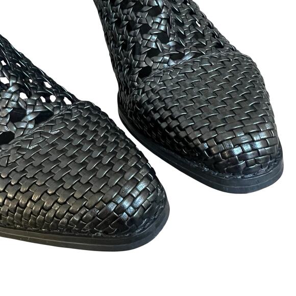 Michael Kors Black Augustine Woven Ankle Boots Size 7.5 Open Weave - Picture 5 of 15